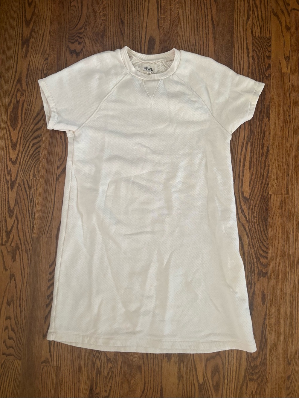 Madewell MWL Airyterry Sweatshirt Tee Dress Antique Cream Extra Small XS
